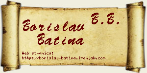 Borislav Batina vizit kartica